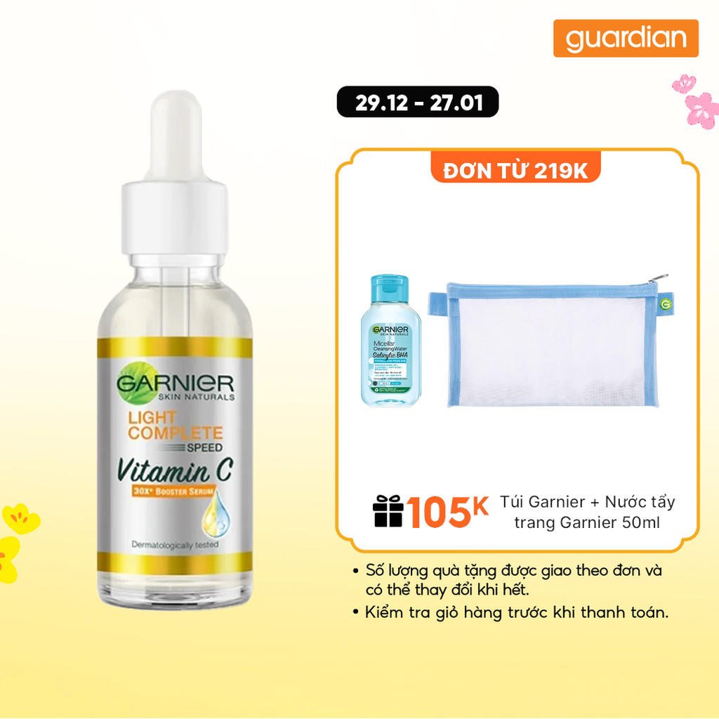 Tinh Chất Tăng Cường Sáng Da Mờ Thâm Light Complete 30x Vitamin C Booster Serum Garnier 30ml
