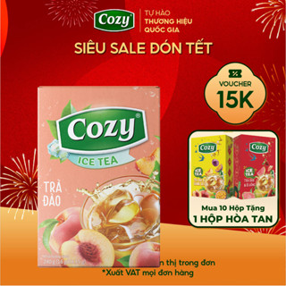  Trà Đào Cozy IceTea Trà Hòa Tan Vị Đào Thức Uống Giải Khát Pha Chế Trà Đào Trà Sữa Làm Thạch Hộp 16 gói x 15gr 