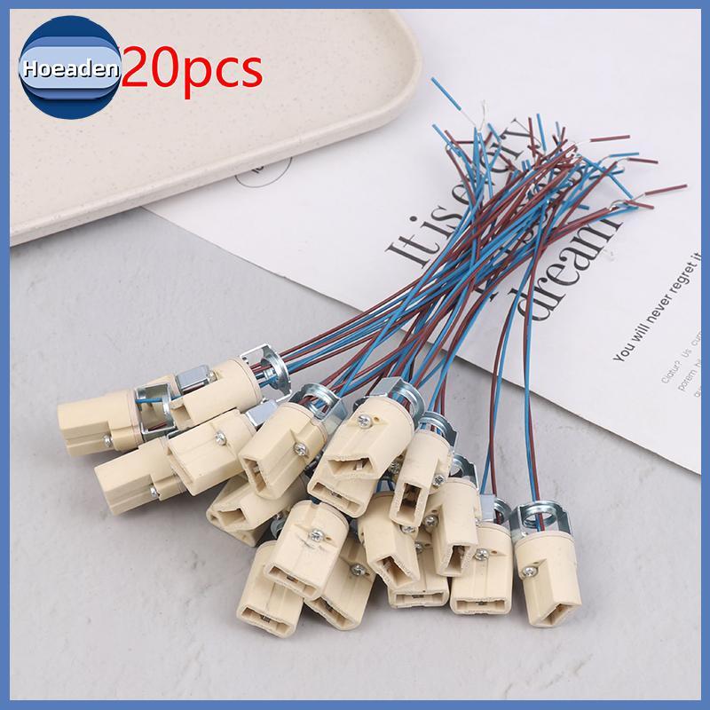 Hoeaden 10 / 20 Cái G9 Bóng Đèn Ổ Cắm Gốm Chân Đế Giá Đỡ Đầu Nối Led Halogen Đèn LED Bóng Đèn Giá Đỡ