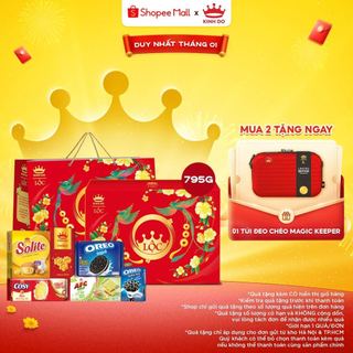   CÓ TÚI GIẤY  Hộp Bánh Kinh Đô Tết 2026 Lộc Phú Quý Đỏ Vàng 795g 