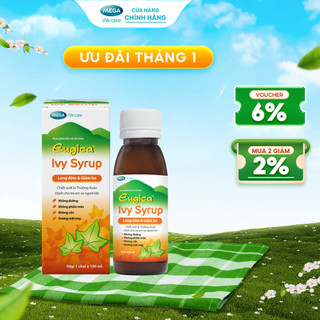  Siro thảo dược cao lá thường xuân hỗ trợ long đờm giảm ho EUGICA IVY SYRUP   Hộp 1 chai x 100 ml  