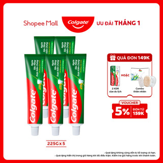  Bộ 5 Kem đánh răng Colgate ngừa sâu răng răng chắc khỏe 225g tuýp 