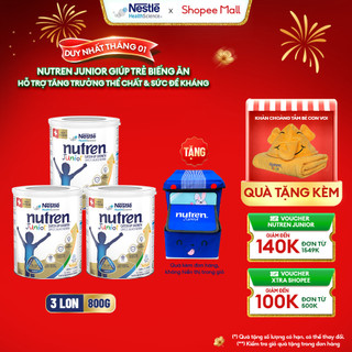   Tặng Thùng Đồ Chơi  Bộ 3 Sữa Bột NESTLÉ NUTREN JUNIOR Thụy Sĩ Với Công Thức BIG Hỗ Trợ Tăng Trưởng Cho Bé 800G 