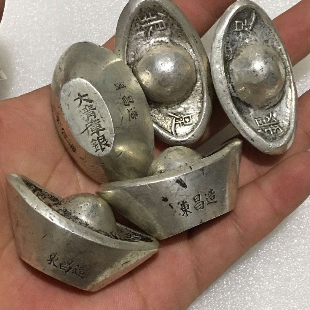 Cổ Bạc Phương Đông Cổ Lớn Cũ Chân Bạc Bạc Kho Bạc Thỏi 401 Thỏi Bạc Vỡ Thỏi Changqing Bộ Sưu Tập Thỏ
