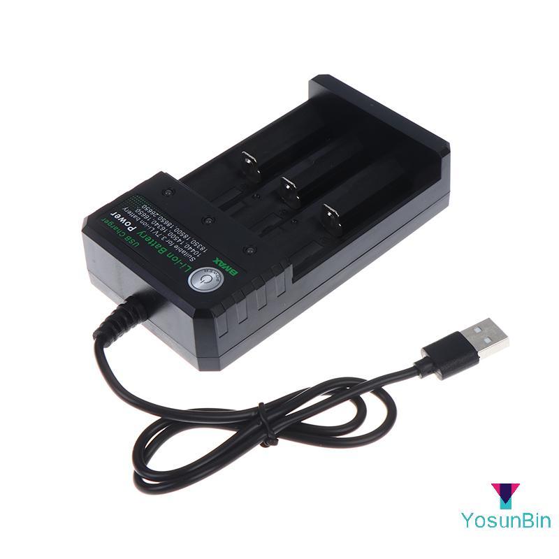 YosunBin] Bộ sạc pin Li-ion 3 khe 18650 Bộ sạc USB Bộ sạc pin Li-ion có thể sạc lại cho pin 18650 MỚ