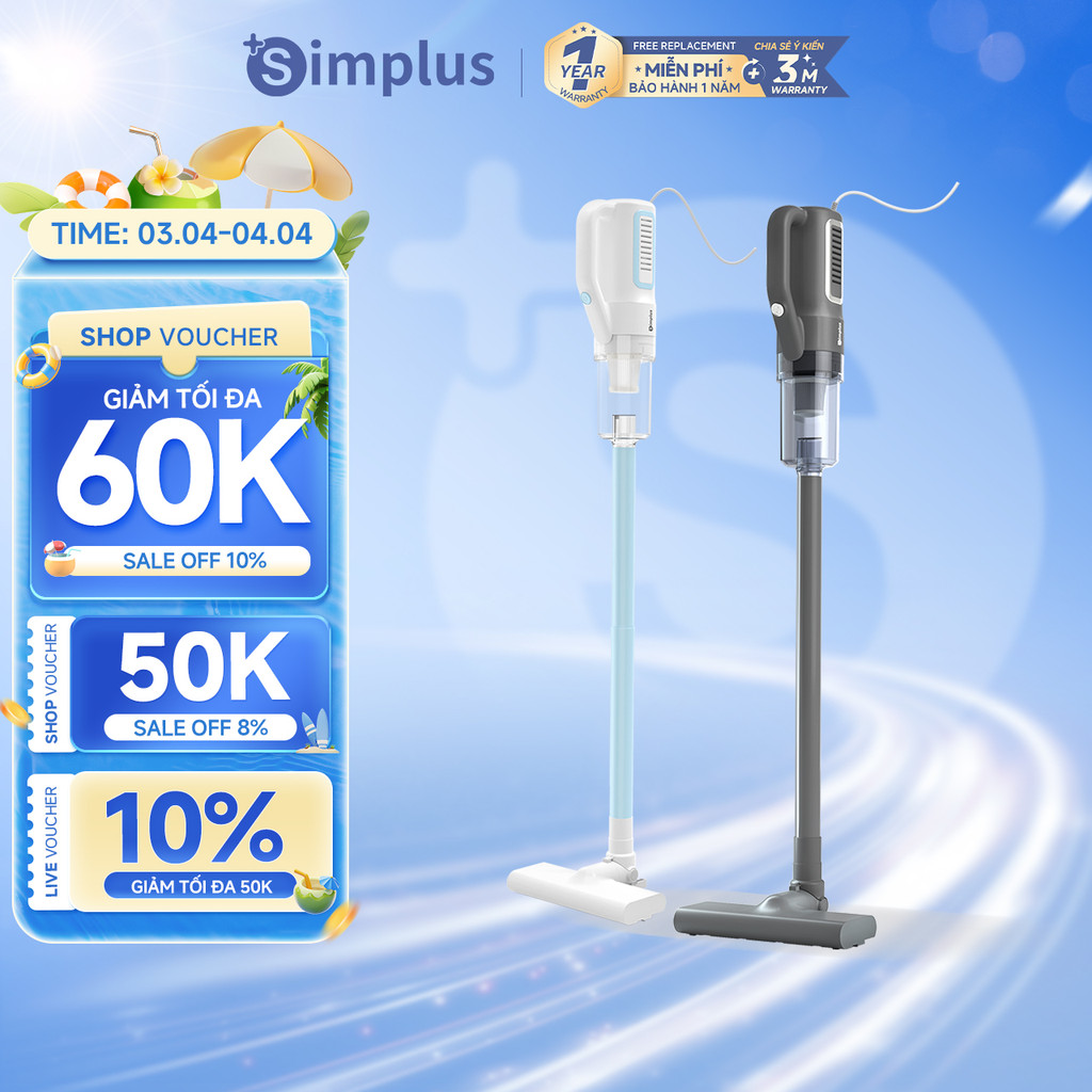Simplus Máy Hút Bụi Cầm Tay Lực Hút Mạnh 17000Pa XCQH008 - Bảo Hành 1 Năm 1 Đổi 1