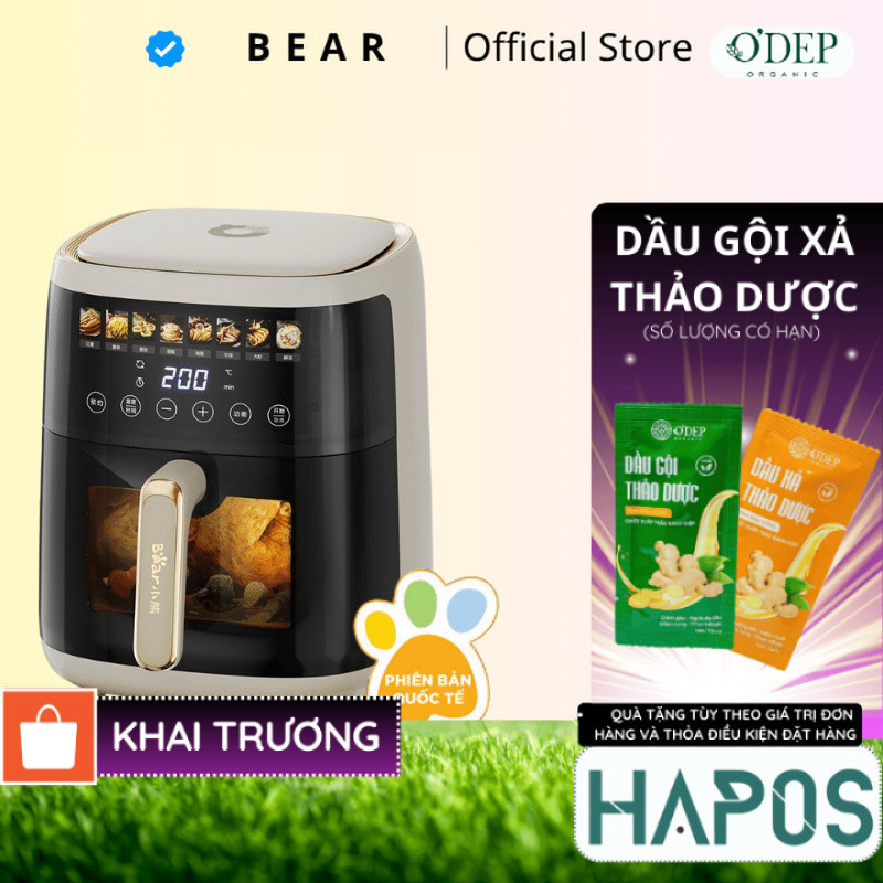 Nồi Chiên Không Dầu 5L Bear QZG-F15H1 - Hàng chính hãng - HAPOS HSA