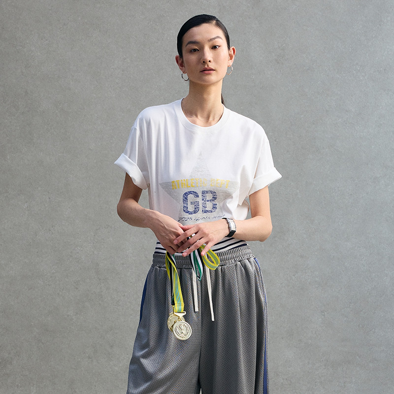 Áo thun nam GOODBAI Athletic logo retro in hình, cổ tròn, cỡ lớn