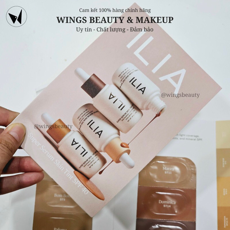 (Sample) ILIA - Kem nền Super Serum Skin Tint SPF 40 6x0.18ml chính hãng