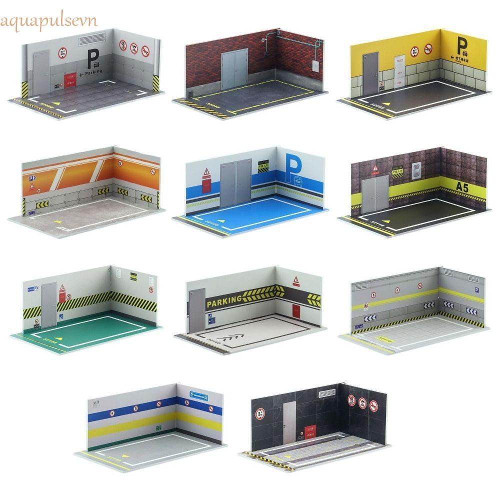 AQUA 1 / 32 Nhà để xe ô tô, Chất liệu PVC Đồ chơi ô tô Mô hình bãi đậu xe, Bộ sưu tập Trang trí bãi 