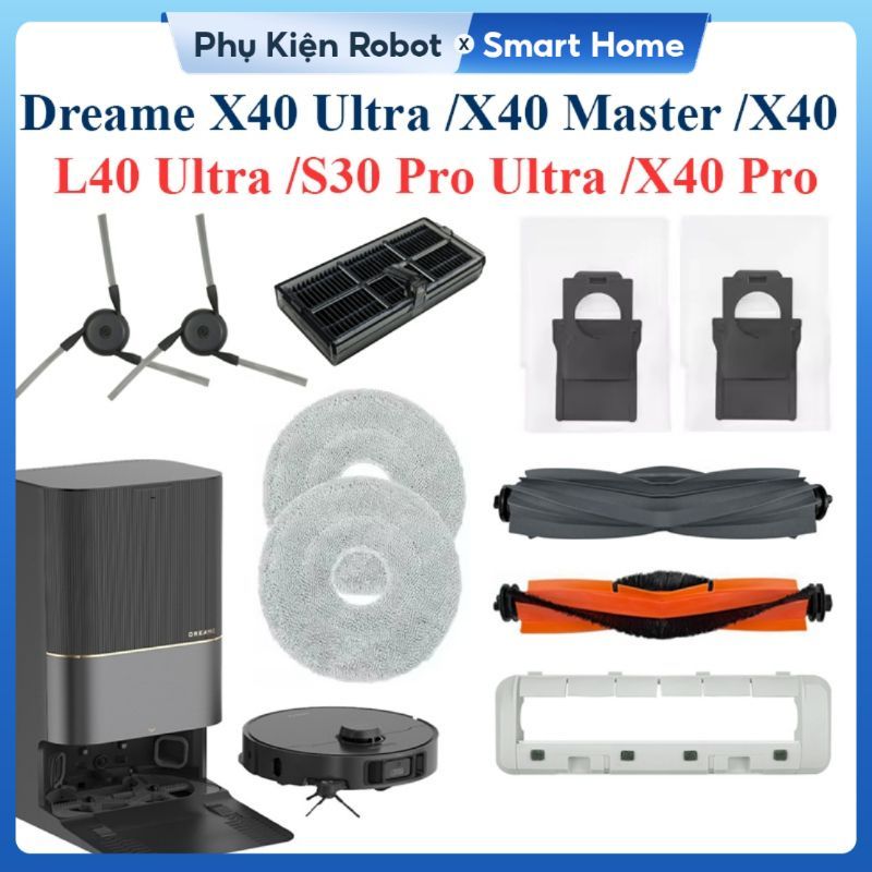 Phụ Kiện Thay Thế Robot Dreame X40 Ultra, X40 Master, L40 Ultra, S30 Pro Ultra, X40 Pro, X40/ Chổi L