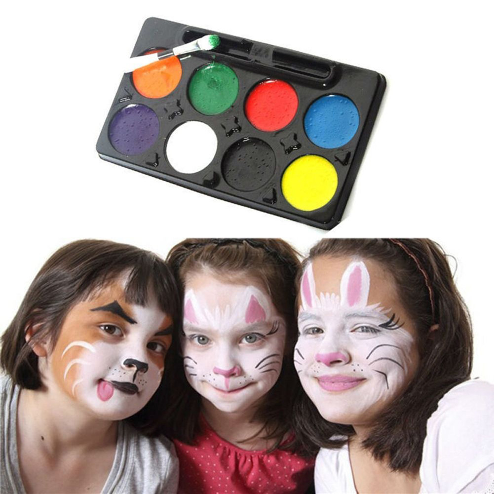 [WX] DIY Make Up COSPLAY Clown Painting Palette Face Body Paint 8 Màu Halloween
