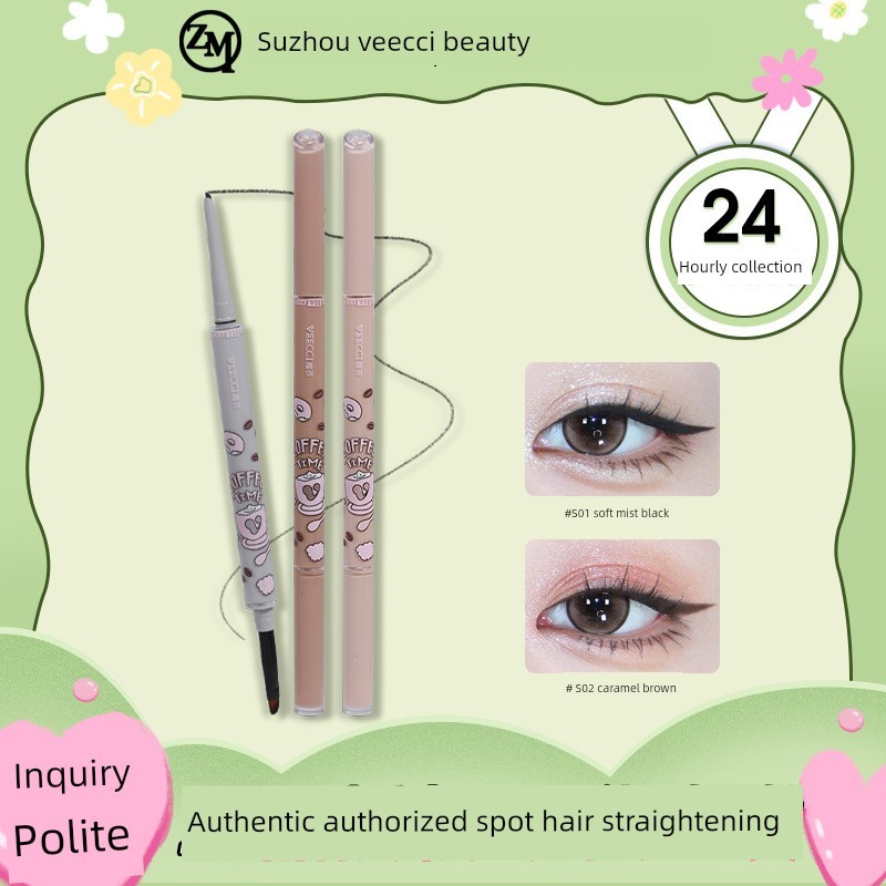 chì kẻ mắt eyeliner Bút Gel kẻ mắt hai đầu VEEECCI / VEECCI Coffee Series Không dễ nhòe Bút kẻ mắt h