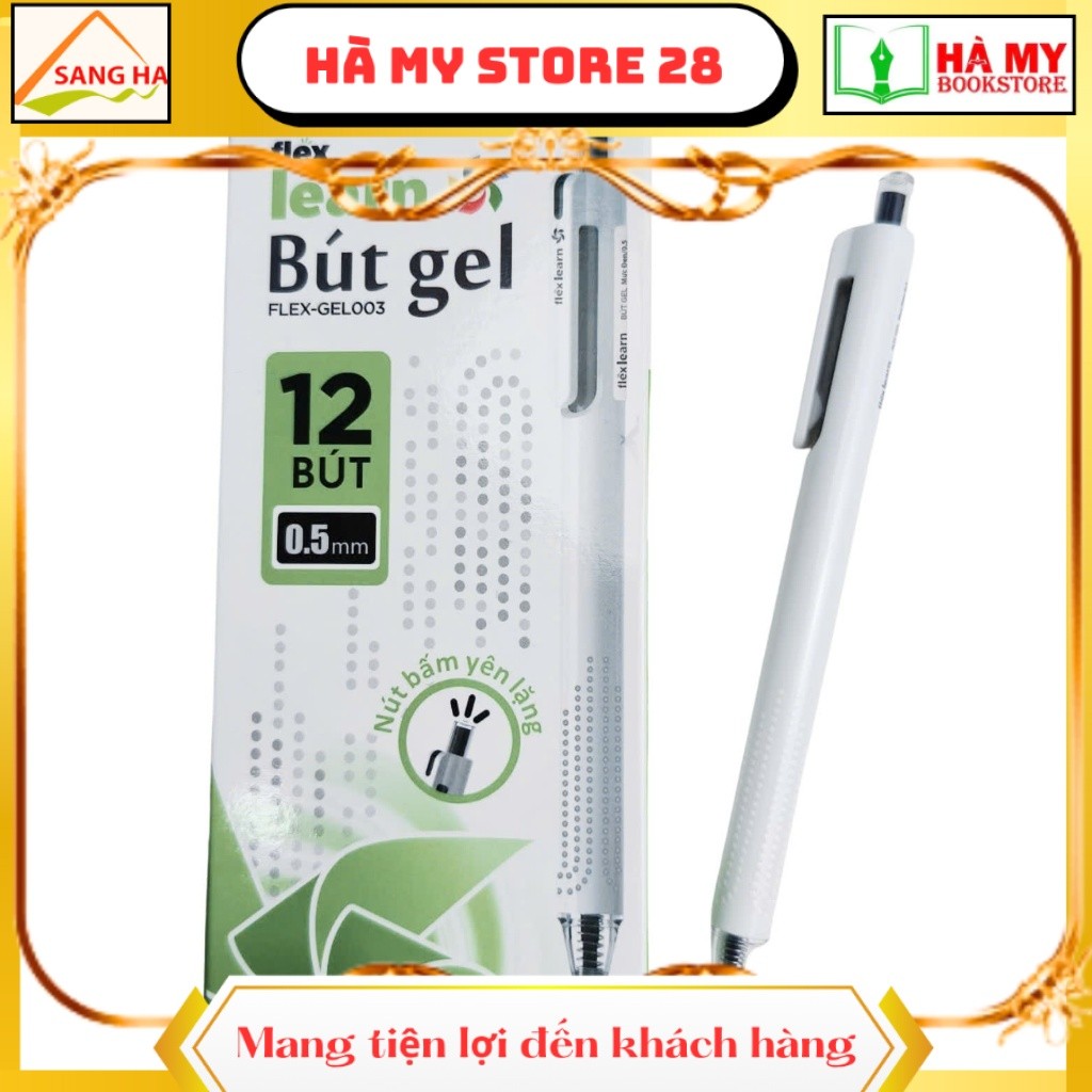 (Hộp 12 cây) Bút FLEX-GEL003 Xanh và Bút FLEX-GEL003 Đen