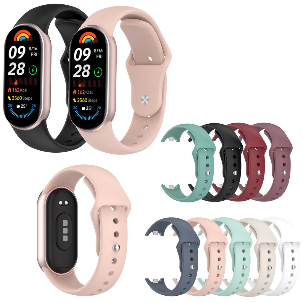 Dây đeo thay thế thể thao cho Xiaomi MiBand 10 9 8 MiBand 10 9 8 Dây đeo silicon chống nước