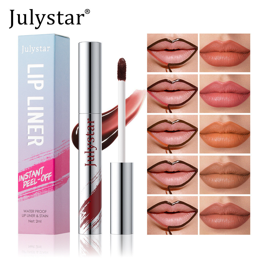 Xé-off Lip Liner Peel-off Lip Liner Matte Không Dễ Dàng Smudge Hook Liner Lip Pencil Bút Trang Điểm