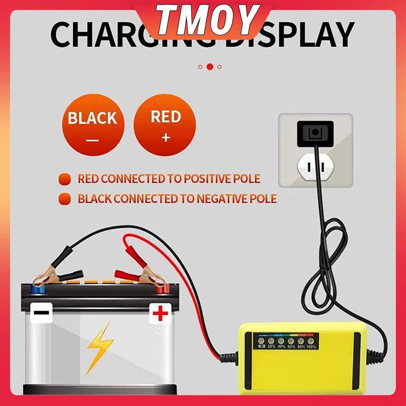 TMOY 12V 4AH-20AH Bộ sạc pin ô tô 220V Bộ sạc sửa chữa xung điện ướt khô chì axit Pin màn hình LED M