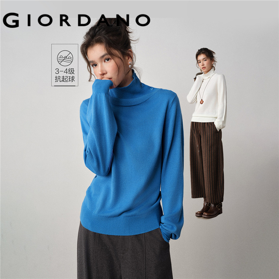 GIORDANO WOMEN Button high neck sweater 18355620