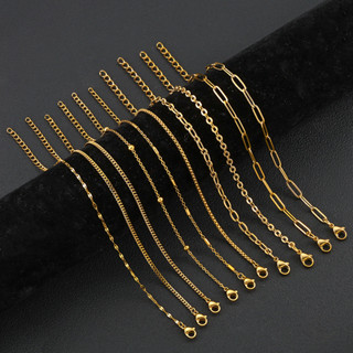 Vòng tay & Vòng chân thép không gỉ mạ vàng 18K - Phong cách châu Âu, thời trang đa năng