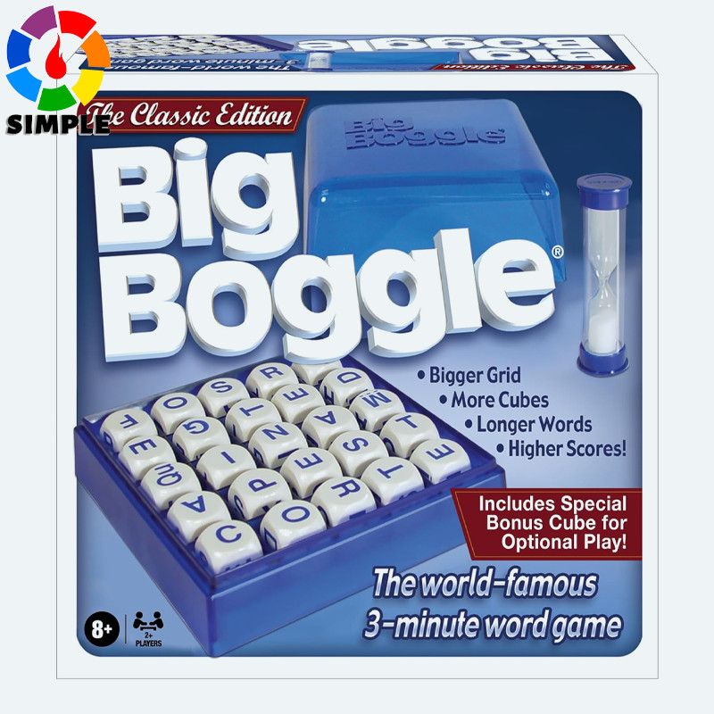 Winning Moves Big Boggle with 5x5 Grid and 25 Letter Cubes Games for 2 or More Players, Ages 8+