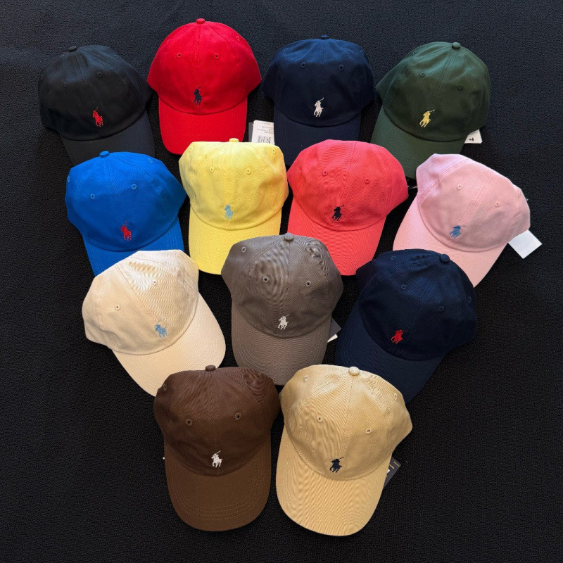 ATQK Ral**h La***n Baseball Cap Unisex Duckbill Cap polo Sports Embroidered Couple Baseball Cap