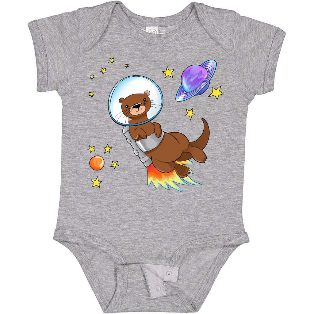 Inktastic Otter Space Otter Dễ Thương Với Rocket Pack Baby Body Planet Stars Pun YANUW