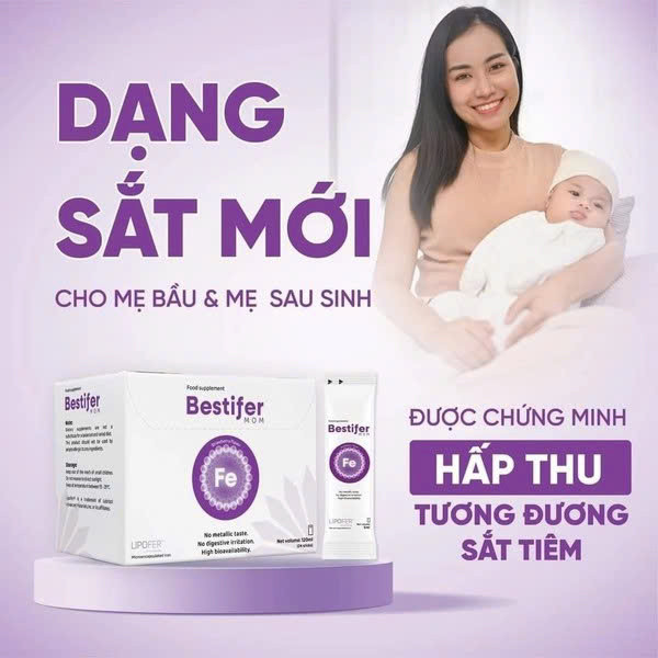 TPBVSK Bestifer Mom bổ sung sắt cho mẹ bầu - không vị tanh, không gây táo bón