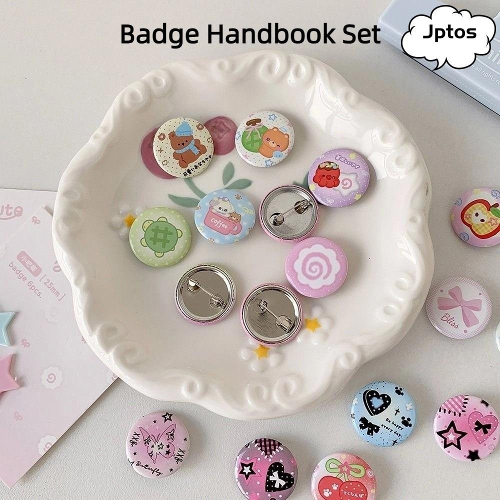 JPTOS 6 Chiếc Trâm Trang Trí Huy Hiệu, Bộ Sổ Tay Huy Hiệu Baji 25 Mm, Bộ Baji Sinh Viên Đầy Màu Sắc 