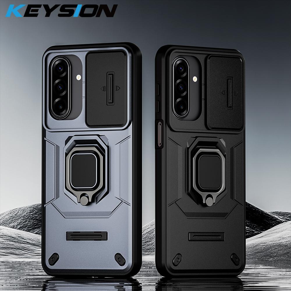 Ốp Lưng Chống Sốc KEYSION Cho Samsung A17 5G Trượt Bảo Vệ Camera Kim Loại Nhẫn Đứng Ốp lưng Cho Gala