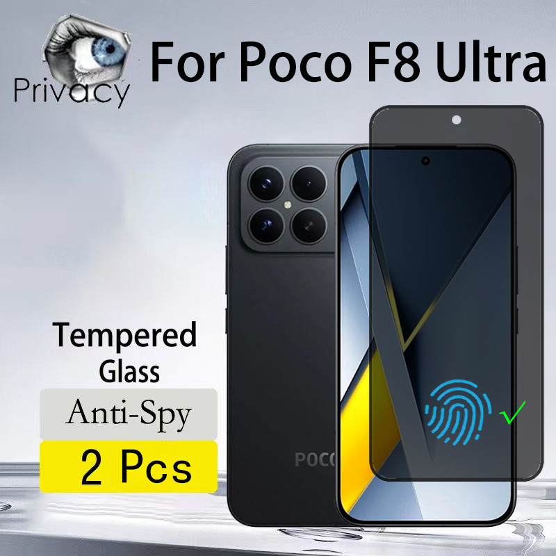 2 Chiếc Poco F8 Kính Cường Lực Siêu Chống Nhìn Trộm Bảo Vệ Màn Hình Cho Poco F8 F7 M7 X7 C71 C75 Ult
