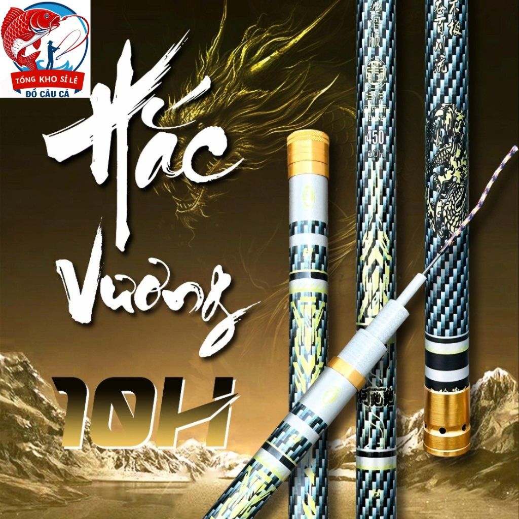 Cần Câu Đài HẮC VƯƠNG 5H -6H-10H  Phân bố lực 19i - 28i Tặng Kèm Ngọn Phụ.