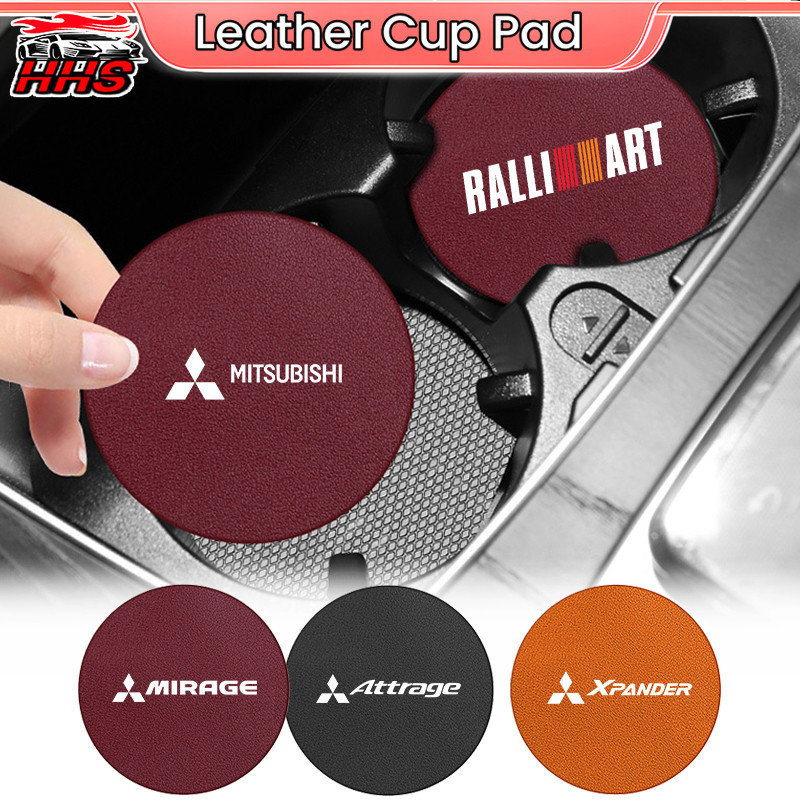 Mitsubishi Xe Coaster Cốc Giá Đỡ Chống Trơn Trượt Cao Su Miếng Lót Trang Trí Thảm In Logo Xe Hơi Cốc Nước Miếng Lót Cho Mitsubishi Mirage ASX Eclipse Xpander Cross Attrage Xforce Triton Outlander Pajero Sport Grandis