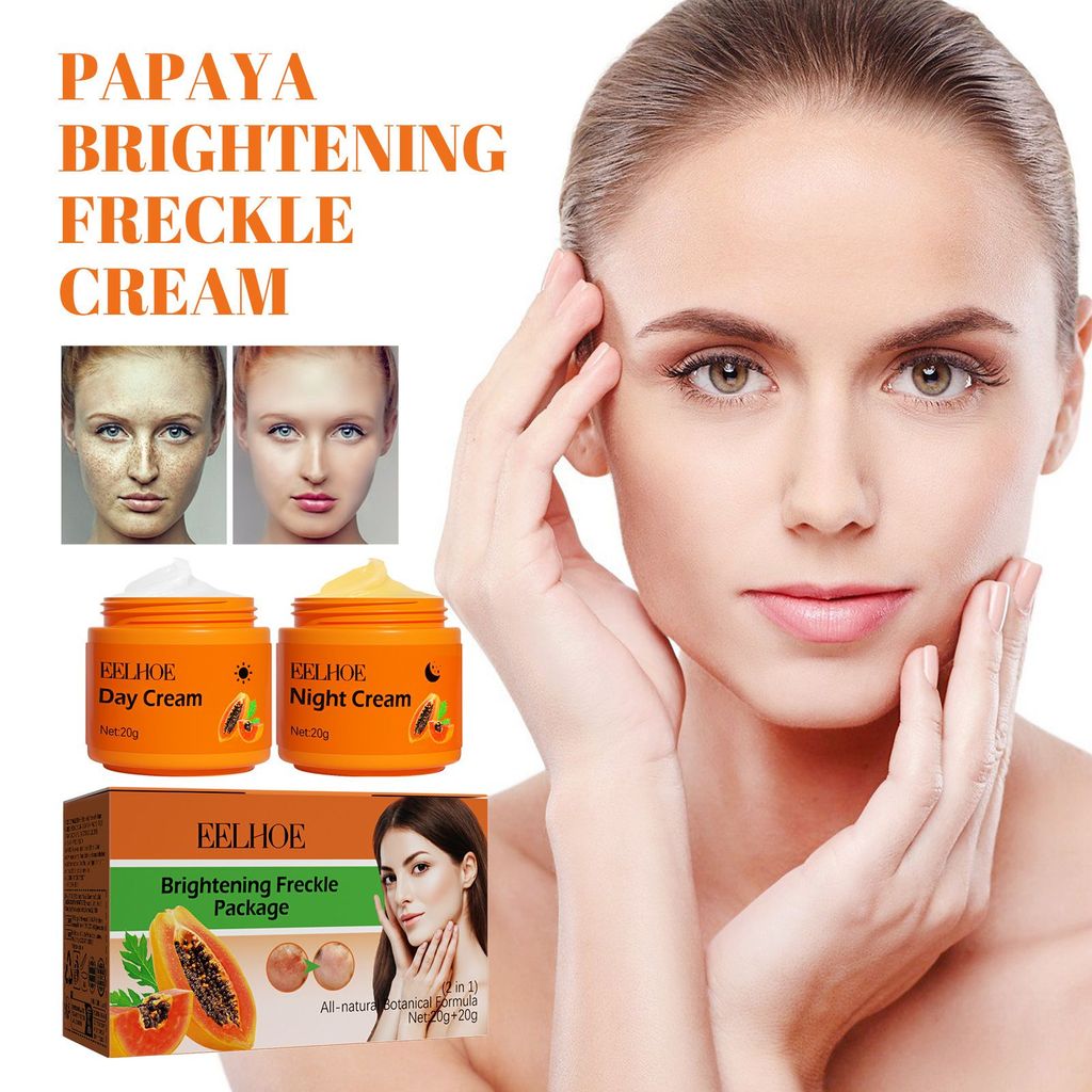 New Product#EELHOE Papaya Whitening Cream Facial Dark Spot Brightening Moisturizing Cream for Mornin