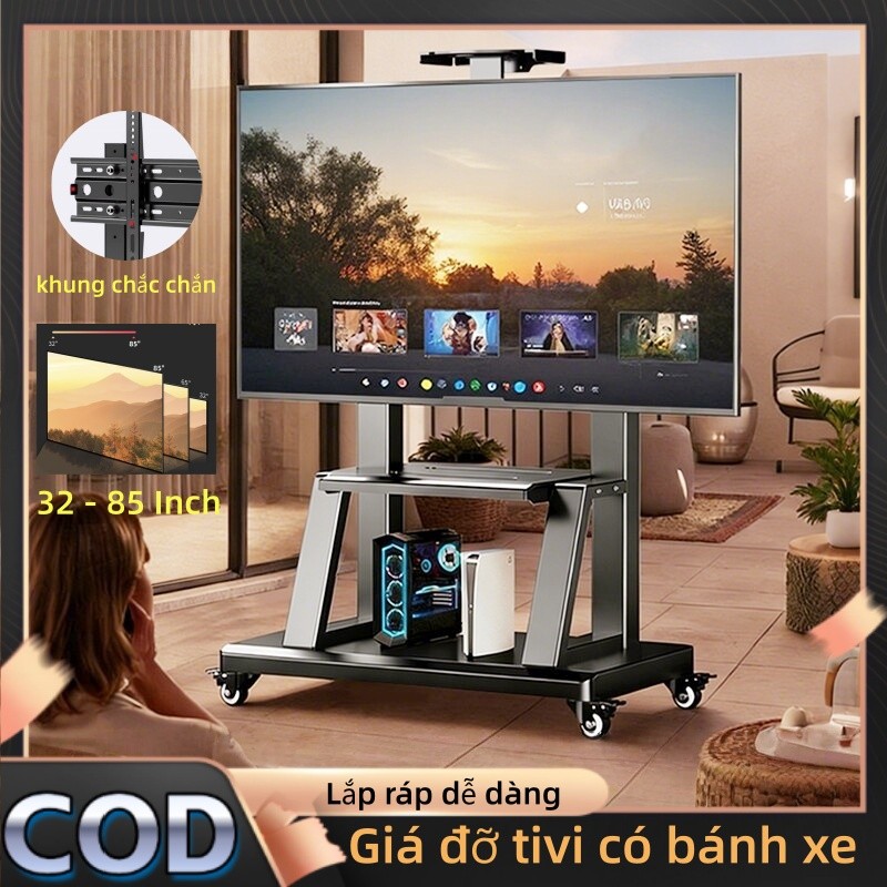 Giá Treo Tivi Di Động Thông Minh32-85 Inch Kệ Treo Tivi Điều Chỉnh Độ Cao Có Bánh Xe Xe đẩy Tivi đa 