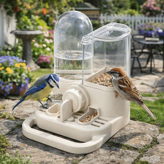 RGFV Tự Động Cho Chim Ăn, Máy Đựng Nước Vẹt Chống Rò Rỉ Dung Tích Lớn, Máy Uống Chim 2 Trong 1 Không Tràn Cho Thú Cưng Ăn