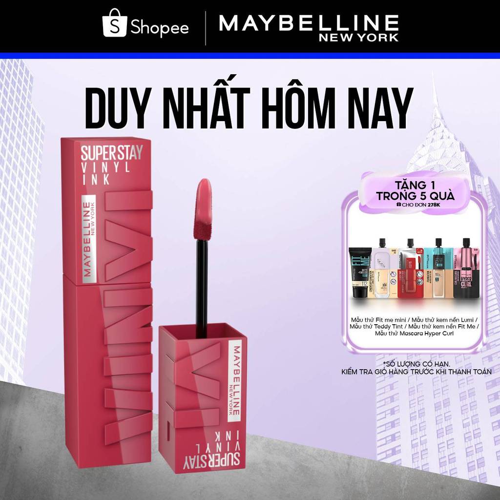 Son Bóng Bền Màu Nhẹ Môi Superstay Vinyl Ink Maybelline New York 4.2ml