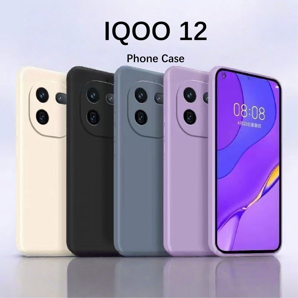 [Còn hàng] Dành cho vỏ IQOO 12 Vỏ silicon chống rơi Full Case Vỏ điện thoại màu trơn cổ điển