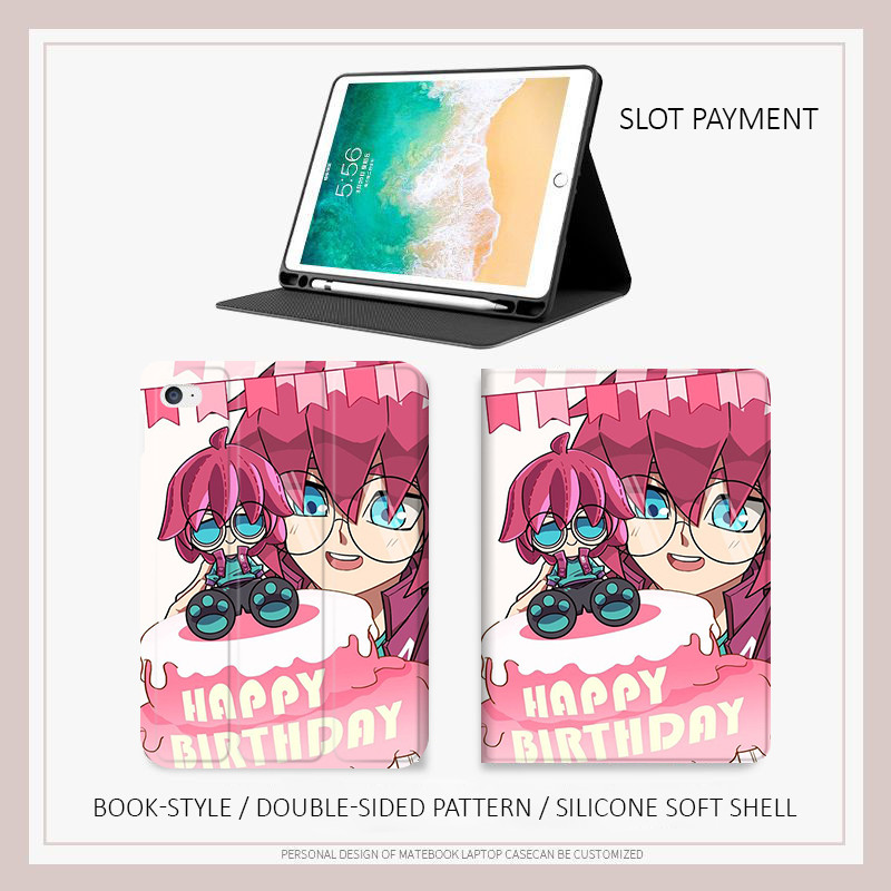 Bao da iPad AOTU world happy birthday - ốp lưng ipadgấu ôm cho Air 4/5/6 M3, iPad Gen 11 A16, Pro 12