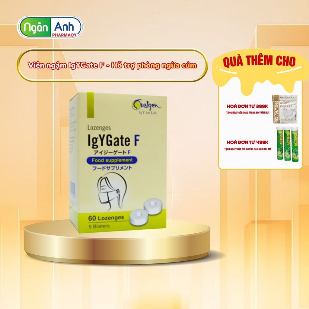 [Chính Hãng] Viên ngậm IgYGate F - Hỗ trợ phòng ngừa cúm