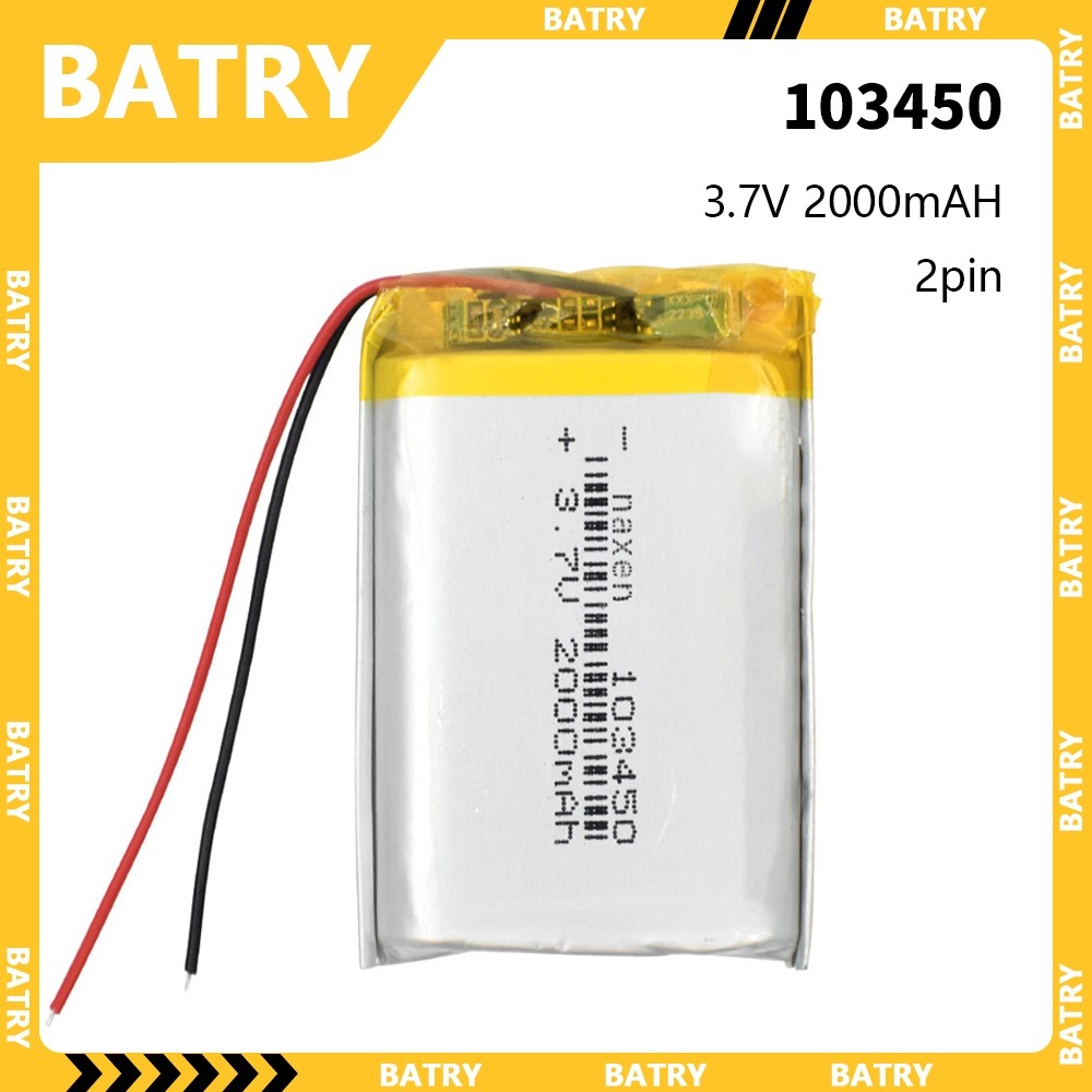 Pin sạc  3.7V  103450 dùng cho tai nghe Bluetooth, loa, máy ghi âm, máy ảnh và điều khiển từ xa.