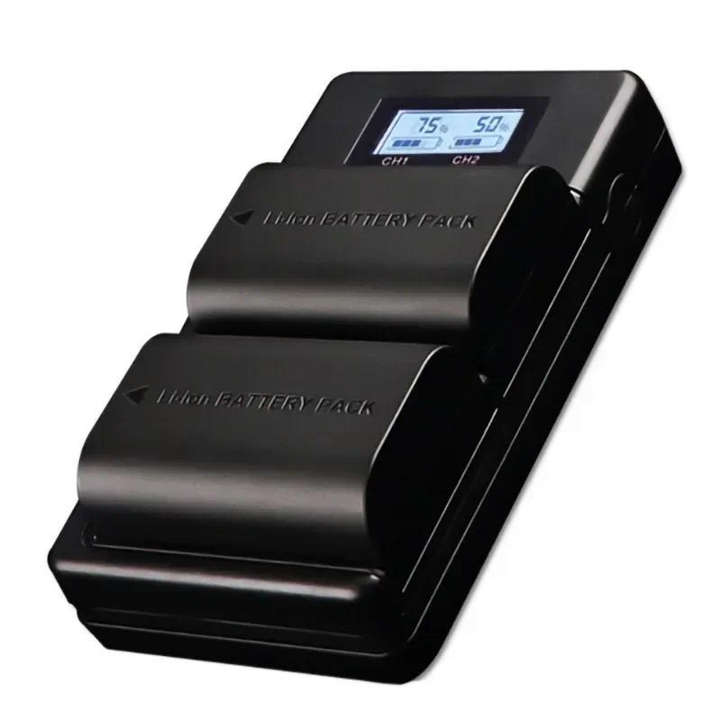 Bộ sạc pin USB kép LCD cho bộ pin Canon 5D Mark II III 7D 60D EOS 6D 70D 80D LP-E6 LP E6 LPE6 Camera