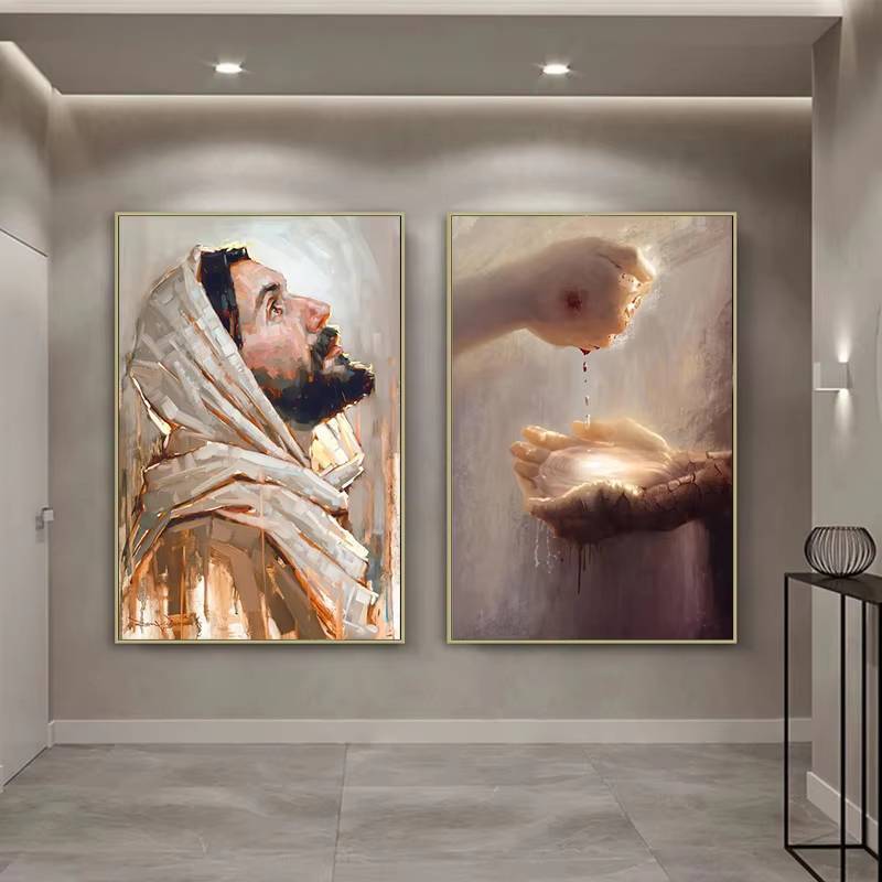Jesus Christ Holy Light Canvas Painting Sacred Christian Leader Spiritual Wall Art Art Home Wall Dec