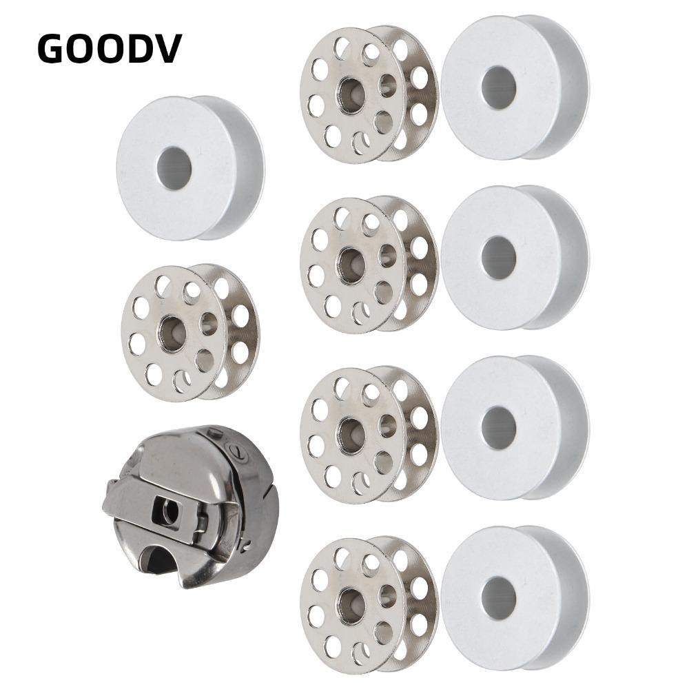 GOODV 11 Chiếc Bobbin, Sắt Chuyên Nghiệp Kim Loại Ống, Phụ Kiện Máy May Chịu Lực Đa Năng Nhôm Máy Ma
