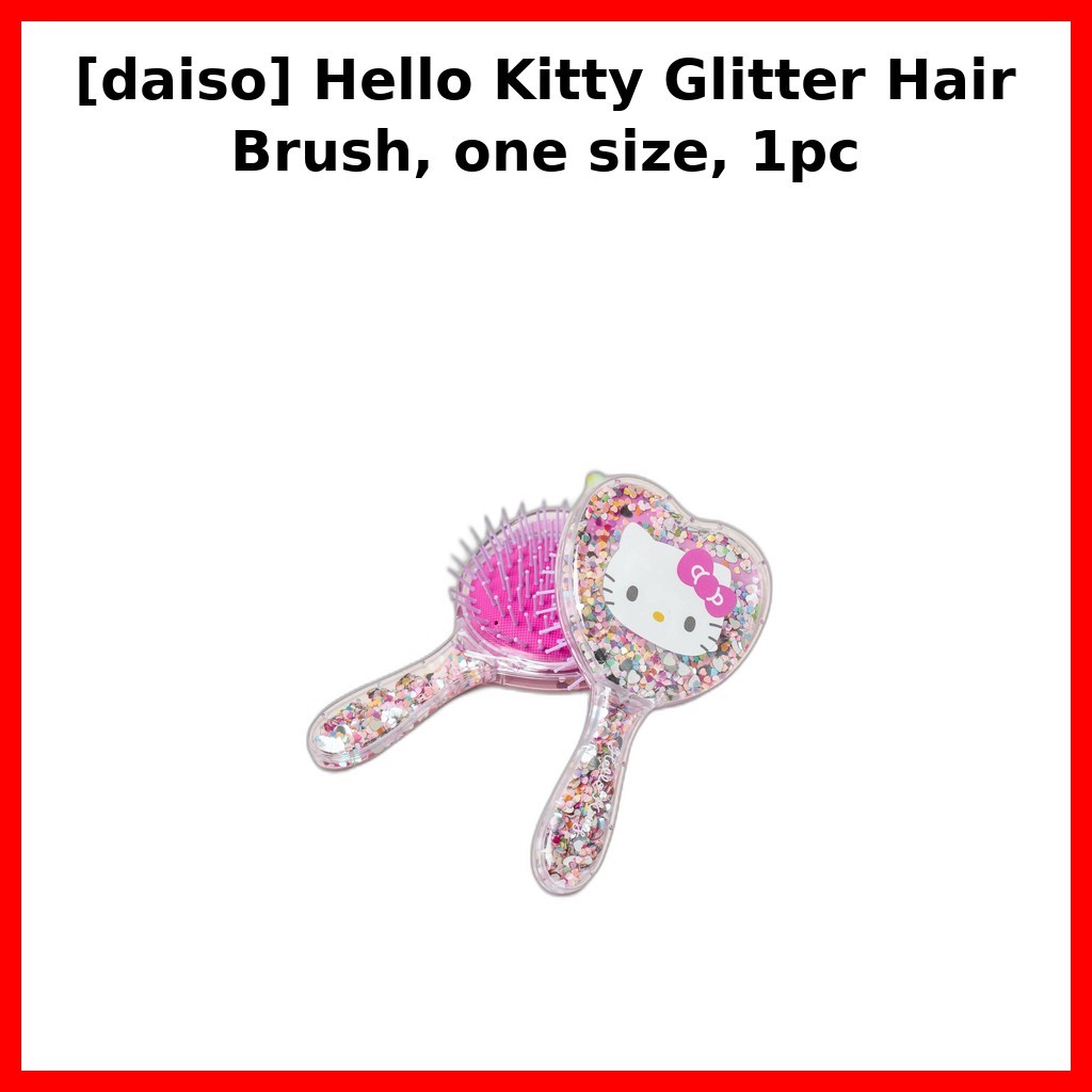 [daiso] Bàn chải tóc lấp lánh Hello Kitty, một kích thước, 1 cái / Phụ kiện tóc dễ thương / K-DAISO