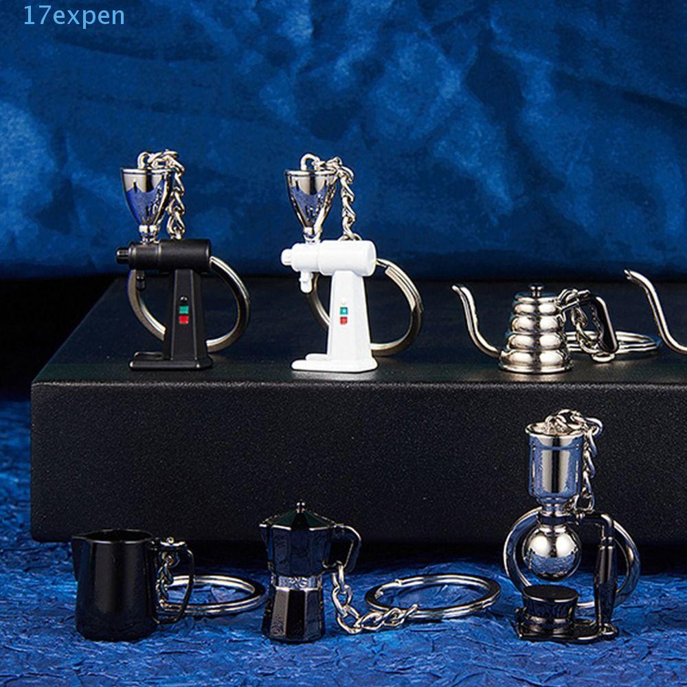 EXPEN Cà Phê Móc Chìa Khóa Mô Phỏng Niche Thiết Kế Hợp Kim Kẽm Thời Trang Hợp Thời Trang Moka Pot Nữ