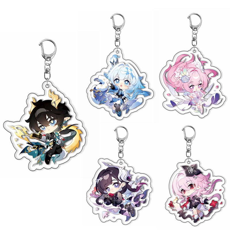 Game Honkai Star Rail Cosplay Keychain Anime Character Helektra March 7th Cyrene DanHeng Acrylic Key