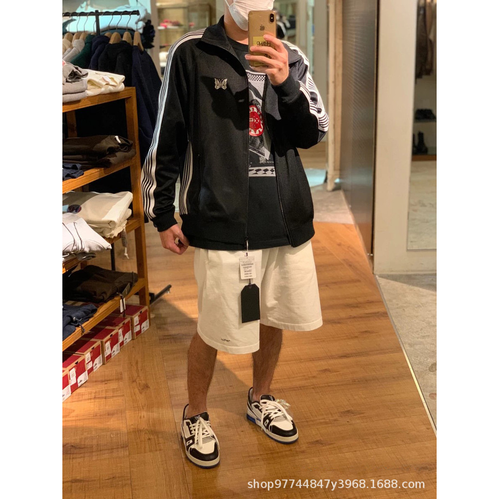 S6UP Needles Jacket Embroidered jacket AWGE Joint Name Rocky The same black and white woven jacket