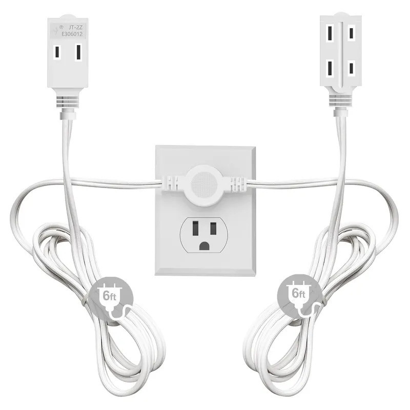 Dây nối dài đôi, Bộ chia dây nối dài đôi 12 FT (6 FT mỗi bên), 3 phích cắm Prong, 6 ổ cắm phân cực, 