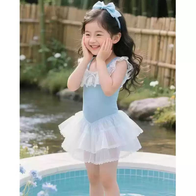 JUA Swimwear2025Princess children's clothing, new one-piece swimsuit for girls, sweet little girl's 