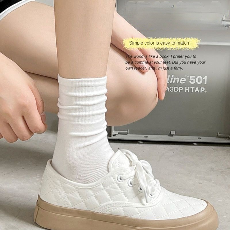 Tất Cổ Cao Nữ Vớ cotton Cổ Cao Thiết Kế Mới Thời Trang Mùa Thu Đông Dành Cho Nữ Hàn Quốc | BigBuy360 - bigbuy360.vn